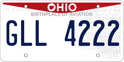 OH license plate GLL4222