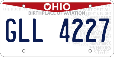 OH license plate GLL4227