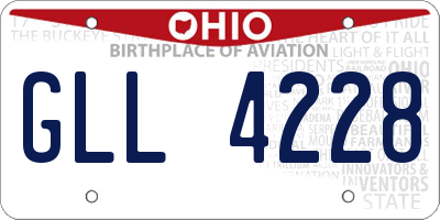 OH license plate GLL4228