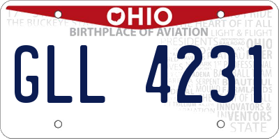 OH license plate GLL4231
