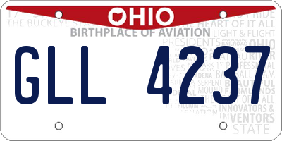 OH license plate GLL4237