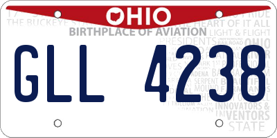 OH license plate GLL4238