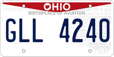 OH license plate GLL4240