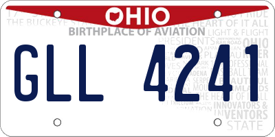 OH license plate GLL4241