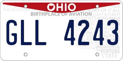 OH license plate GLL4243