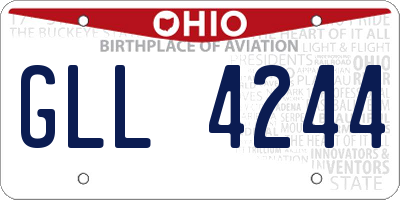 OH license plate GLL4244