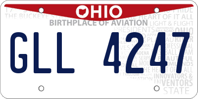 OH license plate GLL4247