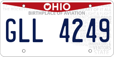 OH license plate GLL4249