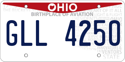 OH license plate GLL4250