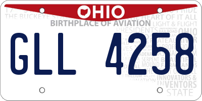 OH license plate GLL4258