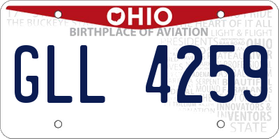 OH license plate GLL4259