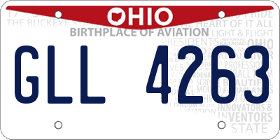 OH license plate GLL4263