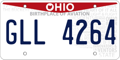 OH license plate GLL4264