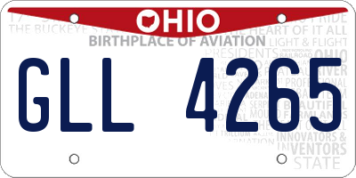 OH license plate GLL4265