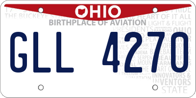 OH license plate GLL4270
