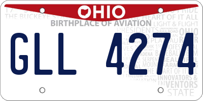 OH license plate GLL4274