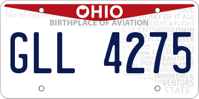 OH license plate GLL4275