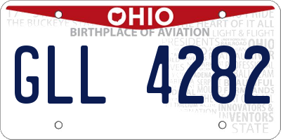 OH license plate GLL4282