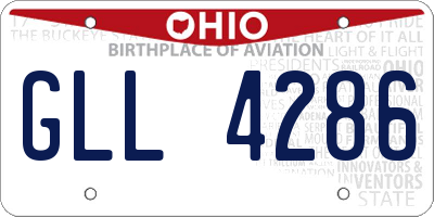OH license plate GLL4286