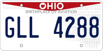 OH license plate GLL4288