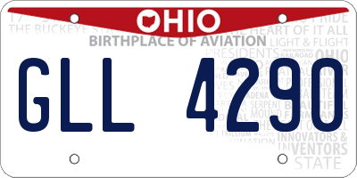 OH license plate GLL4290