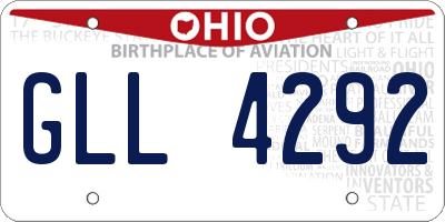 OH license plate GLL4292
