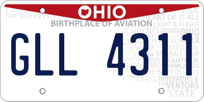 OH license plate GLL4311