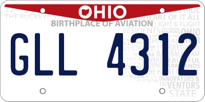OH license plate GLL4312