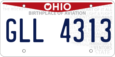 OH license plate GLL4313