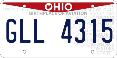 OH license plate GLL4315