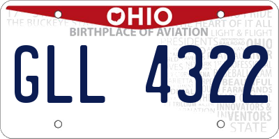 OH license plate GLL4322
