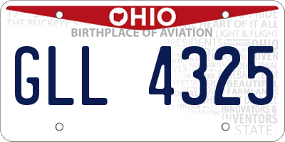 OH license plate GLL4325