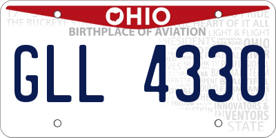 OH license plate GLL4330