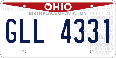 OH license plate GLL4331