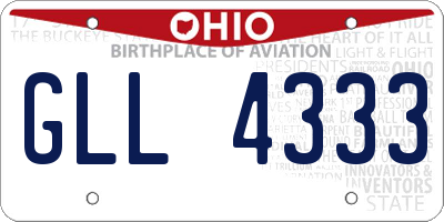 OH license plate GLL4333