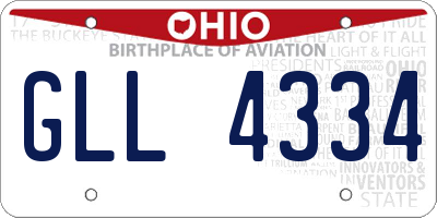 OH license plate GLL4334