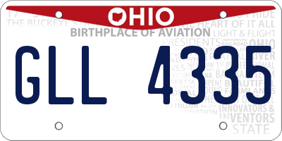 OH license plate GLL4335