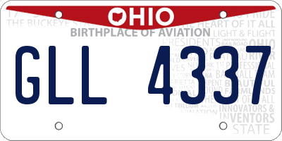 OH license plate GLL4337