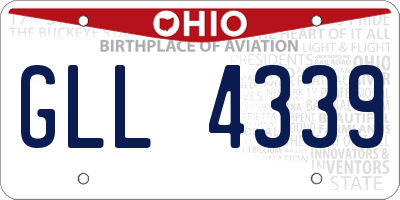 OH license plate GLL4339