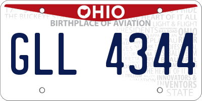OH license plate GLL4344