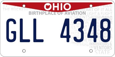 OH license plate GLL4348