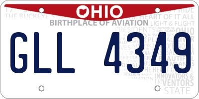 OH license plate GLL4349