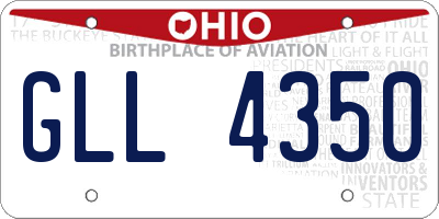 OH license plate GLL4350