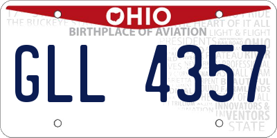 OH license plate GLL4357
