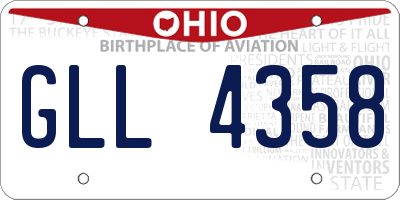 OH license plate GLL4358