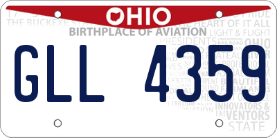 OH license plate GLL4359