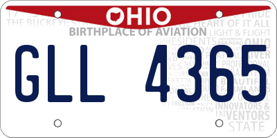 OH license plate GLL4365