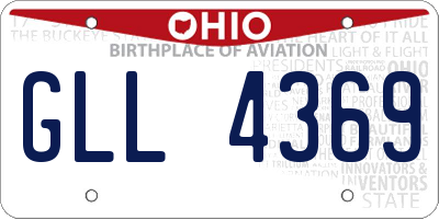 OH license plate GLL4369