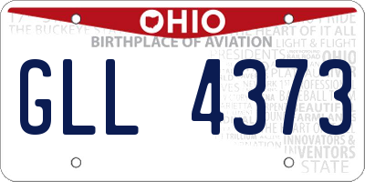 OH license plate GLL4373