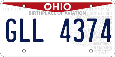 OH license plate GLL4374